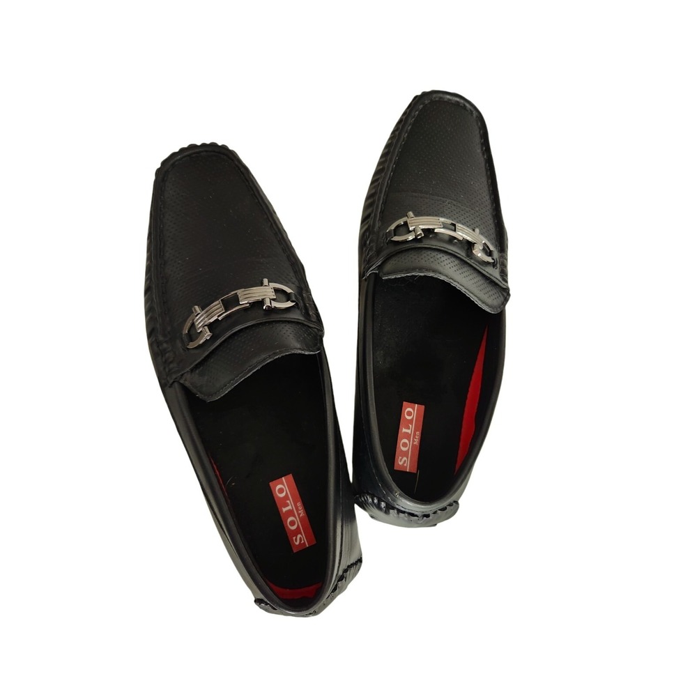 SOLO‎ Paco 100 Men's 11 Black Slip On Faux Leather Casual Driving Shoes Loafers